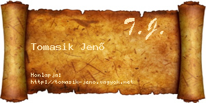 Tomasik Jenő névjegykártya